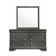 Blaze Modern Style Full 4PC bedroom set made with Wood & LED Headboard in Gray
