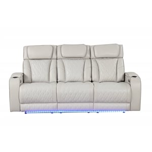Fortuner Modern Style Recliner Sofa Made with Faux Leather & Wood in Beige