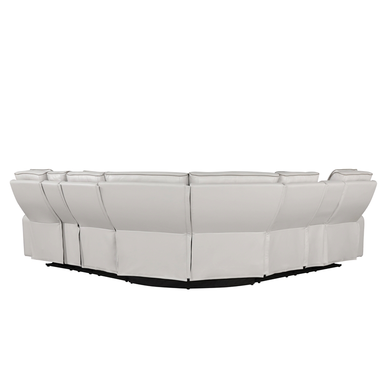 Fortuner Modern recliner sectional made with wood & Faux Leather in Beige