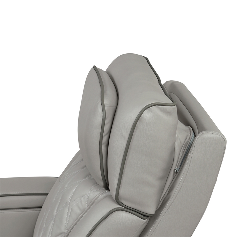 Fortuner Modern Style Recliner Chair Made with Faux Leather and Wood in Gray