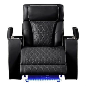 Fortuner Modern Style  Recliner Chair Made with Faux Leather and Wood in Black