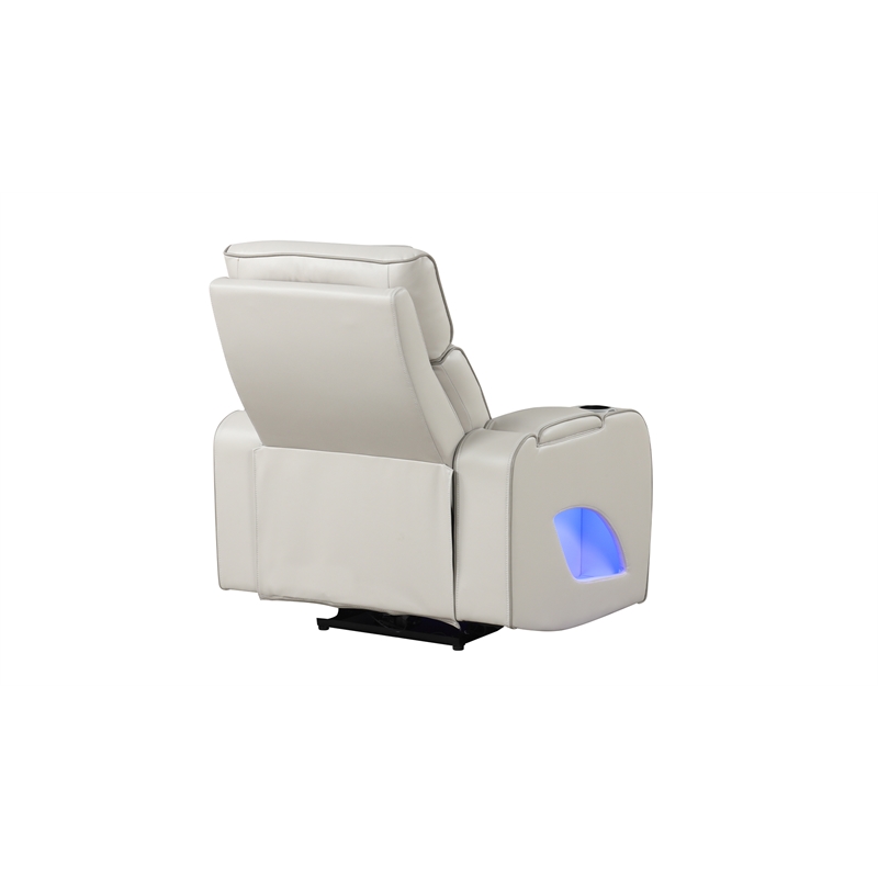 Fortuner Modern Style  Recliner Chair Made with Faux Leather and Wood in Beige