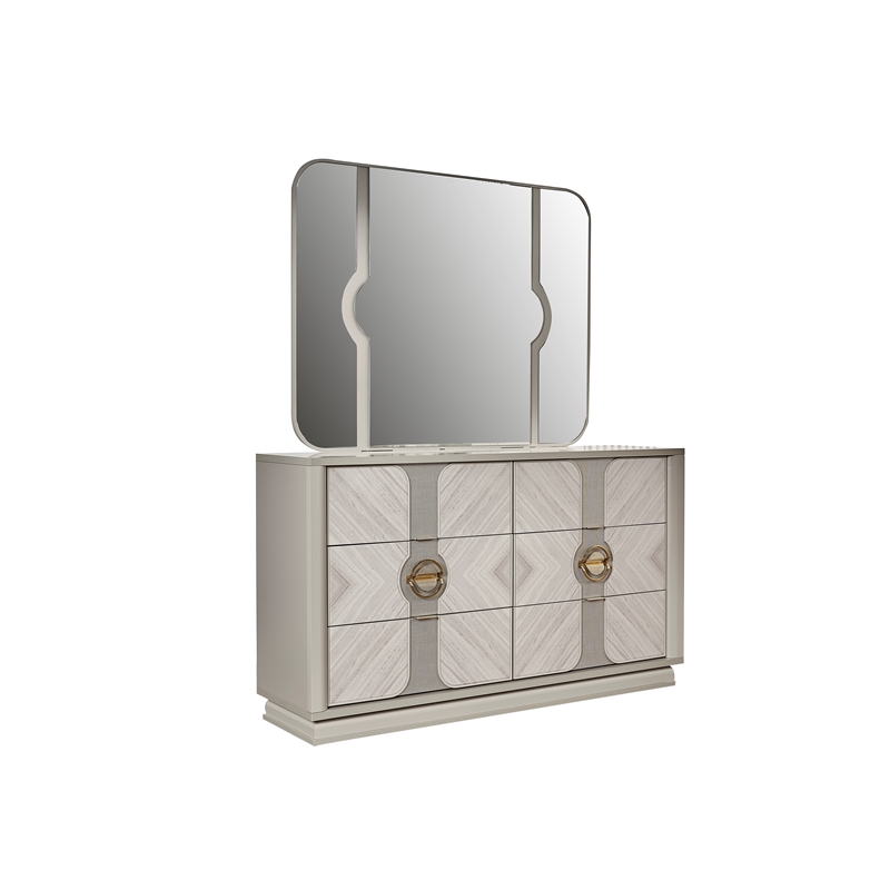Eternity Traditional Style Mirror Eucalyptus-veneer made with Wood in Beige