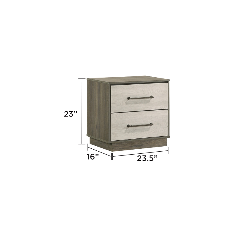 Gem Modern Style Full 5PC Bedroom Set Made with wood in light Beige & Brown