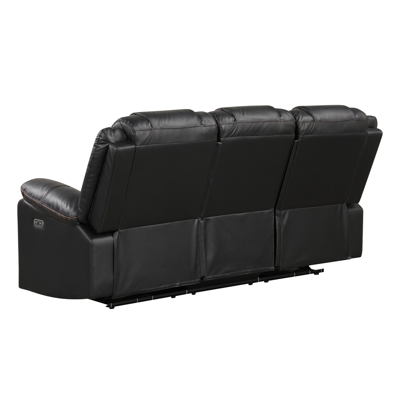 Challenger Modern LED Recliner Sofa made with wood and metal frame in Black