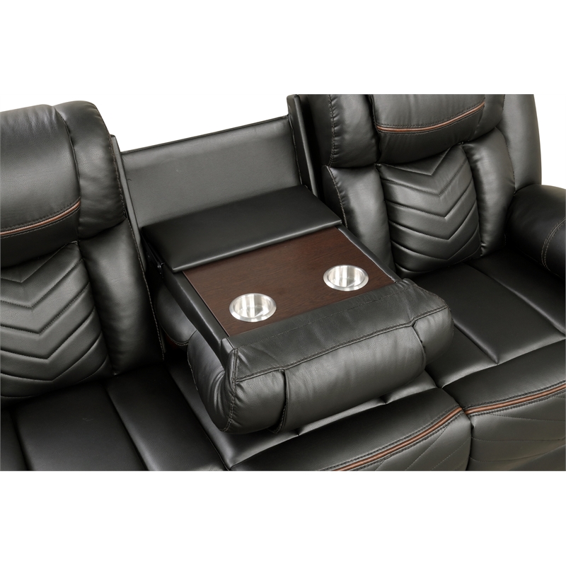 Challenger Modern LED Recliner Sofa made with wood and metal frame in Gray