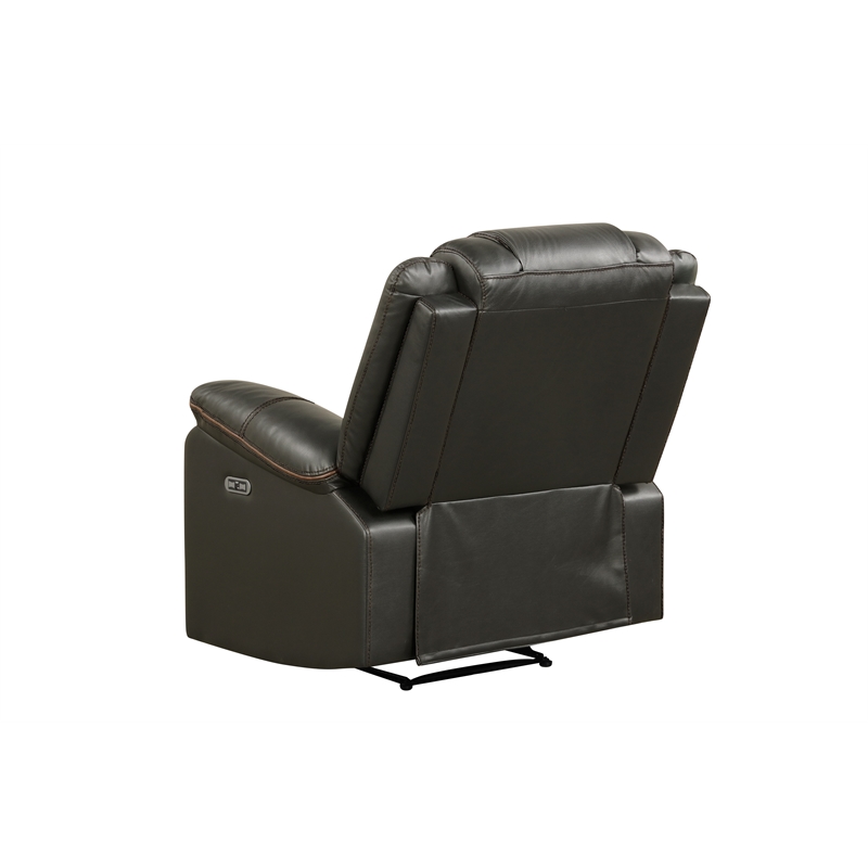 Challenger Modern LED Recliner Chair made with wood and metal frame in Gray