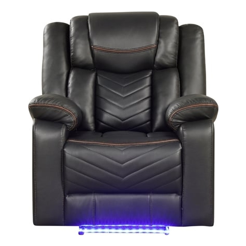 Challenger Modern LED Recliner Chair made with wood and metal frame in Gray