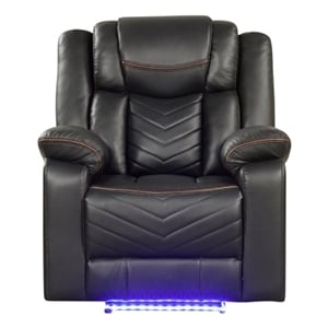Challenger Modern LED Recliner Chair made with wood and metal frame in Gray