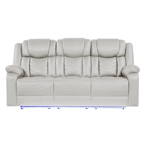Challenger Modern LED Recliner Sofa made with wood and metal frame in Beige