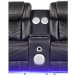 Challenger Modern LED Recliner Loveseat with console bluetooth speaker in Gray