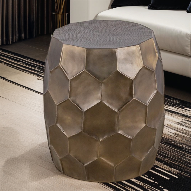 Furnishing CT-101-30-32 Coffee ET-101-25-18 End Table Gold color