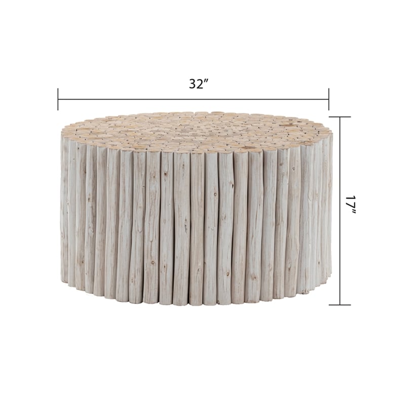 T1009-32 Wood Coffee Table & ET1009-16 Wood End Table in White
