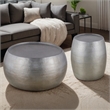Furnishing CT-501 Coffee Table and ET-501 End Table Set Silver