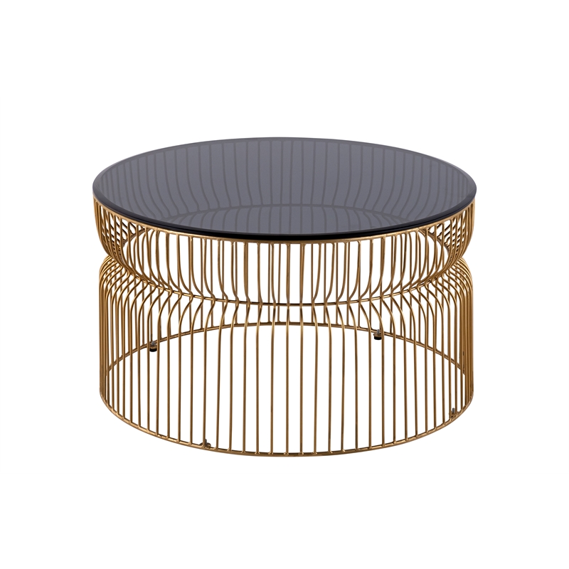 CT901 Round Coffee Table made with metal and Tempered Glass Top Gold