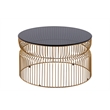 CT901 Round Coffee Table made with metal and Tempered Glass Top Gold
