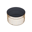 CT901 Round Coffee Table made with metal and Tempered Glass Top Gold