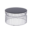 CT901 Round Coffee Table made with metal and Tempered Glass Top Silver