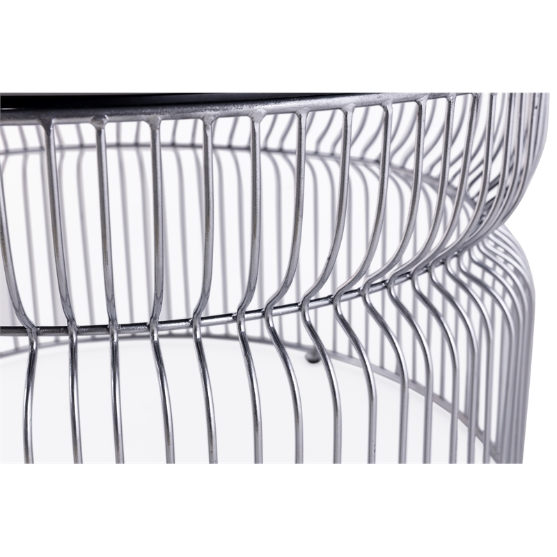 CT901 Round Coffee Table made with metal and Tempered Glass Top Silver