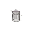 ET-901 END Table made with metal and Tempered Glass Top Black