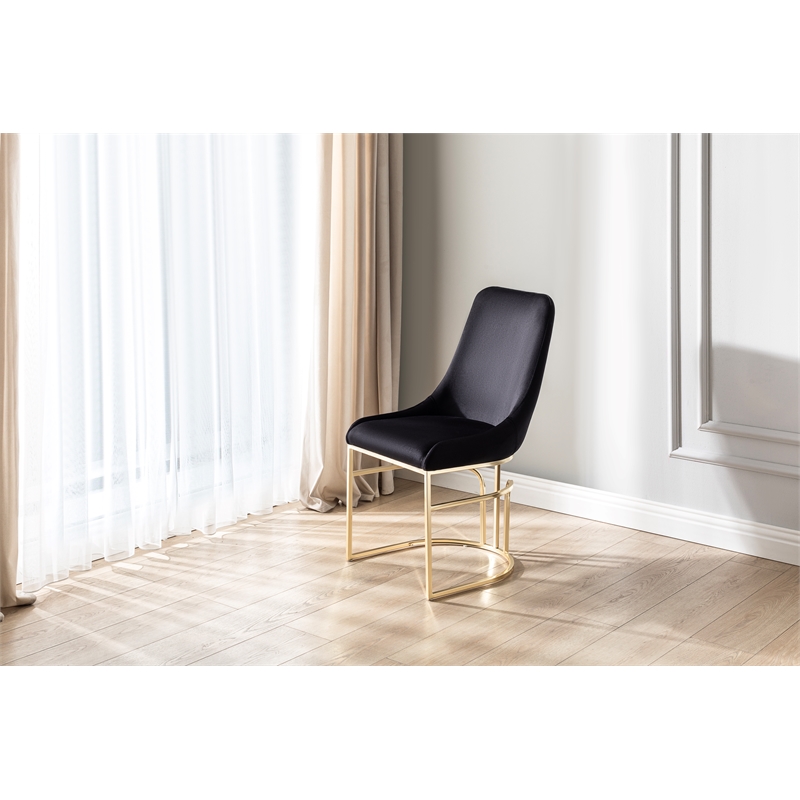 Emrald Modern Gold Legs in Black Color- 2 Chairs Per Box