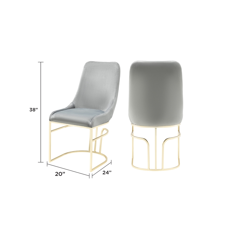 Emrald Modern Gold Legs in Gray Color- 2 Chairs Per Box