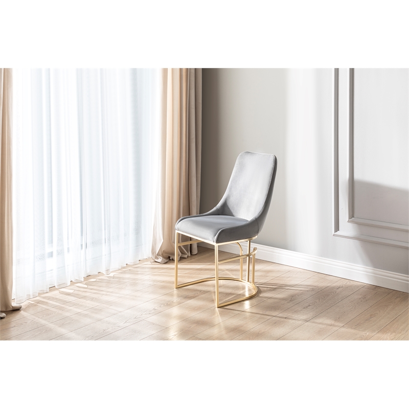 Emrald Modern Gold Legs in Gray Color- 2 Chairs Per Box