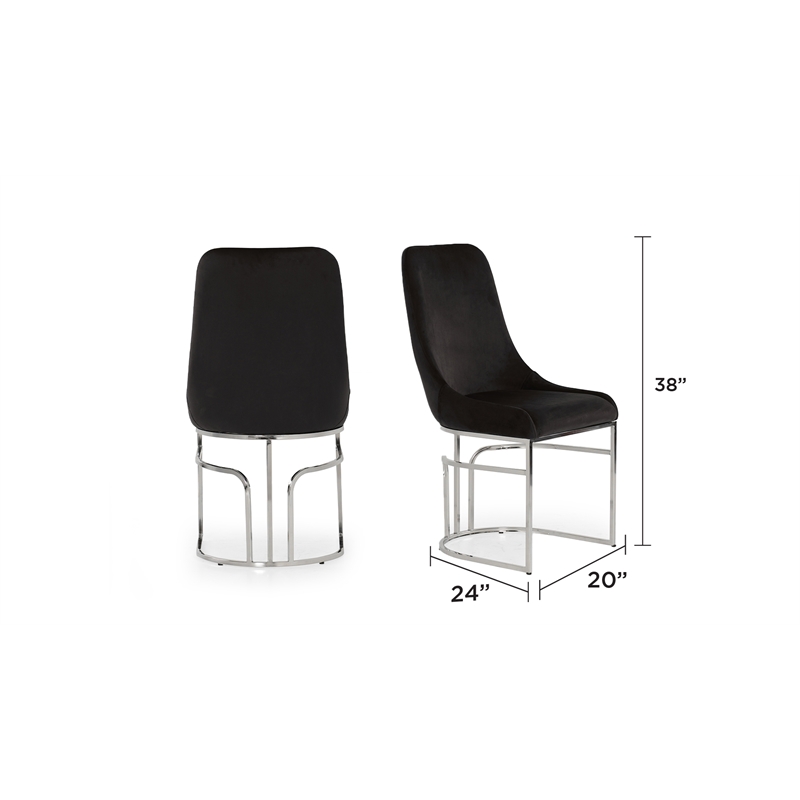Emrald Modern Steel Legs in Black Color-2 Chairs Per Box