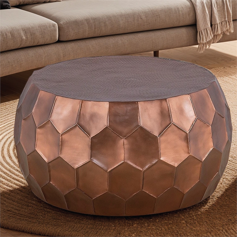 Furnishing CT-101 Coffee Table ET-101 End Table in Copper color