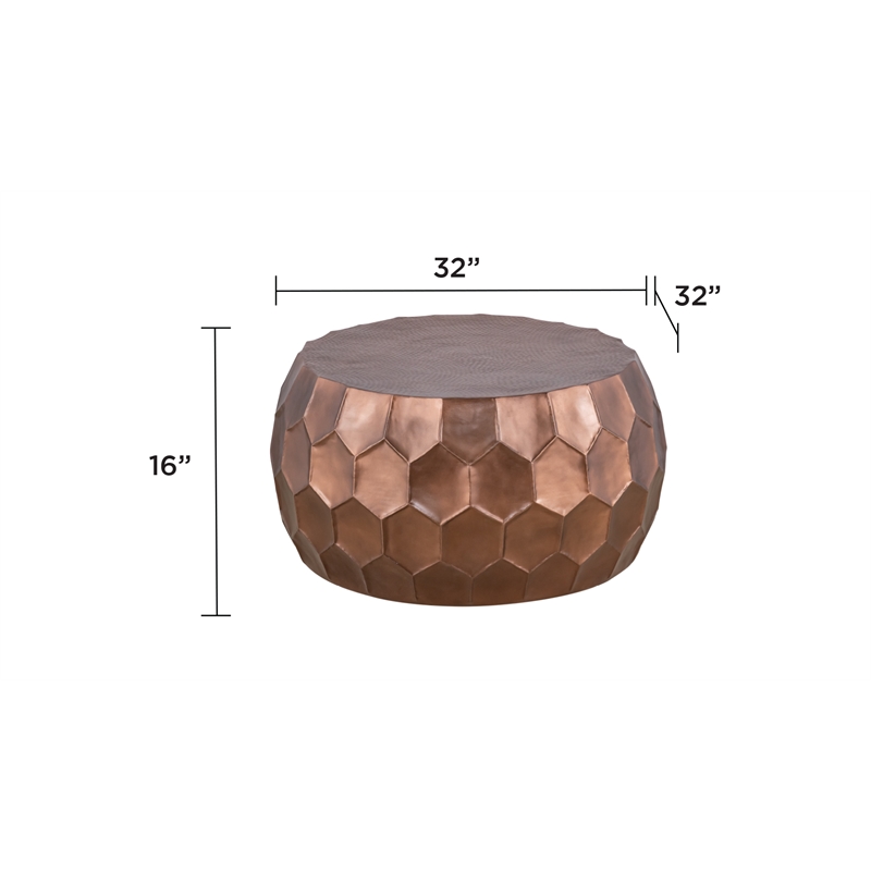 Furnishing CT-101 Coffee Table ET-101 End Table in Copper color