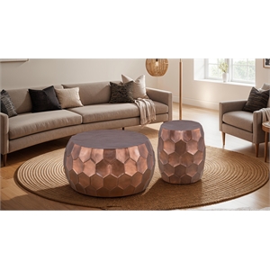 Furnishing CT-101 Coffee Table ET-101 End Table in Copper color