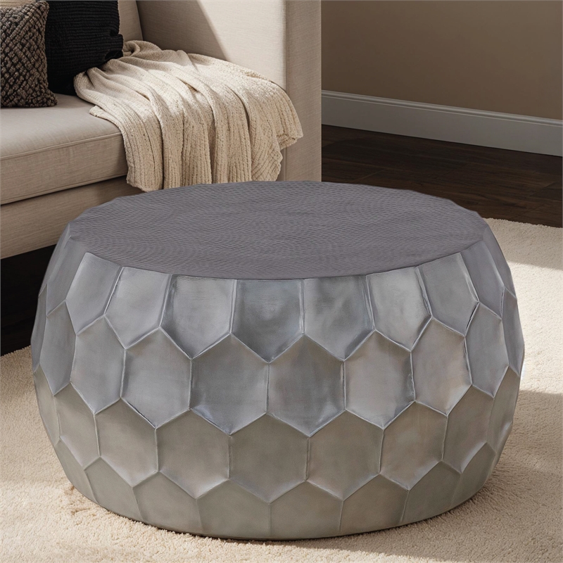 Furnishing CT-101-30-32 Coffee ET-101-25-18 End Table Silver color