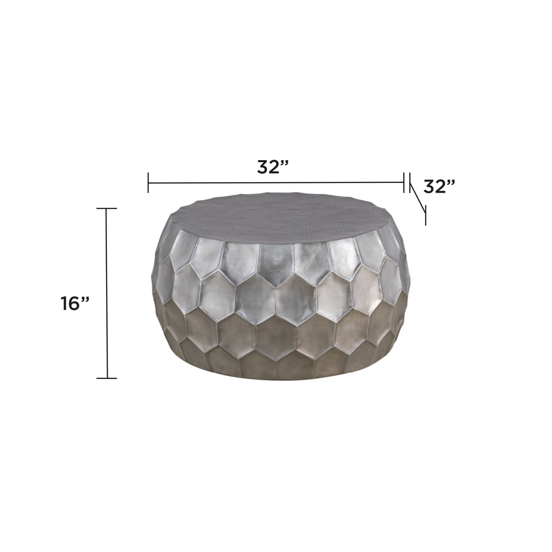 Furnishing CT-101-30-32 Coffee ET-101-25-18 End Table Silver color