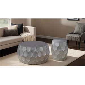 Furnishing CT-101-30-32 Coffee ET-101-25-18 End Table Silver color