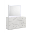Manhattan Mirror with Lacquer & LED Lighting Solid + Manufactured Wood in White