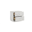 Manhattan Nightstand with Solid+Manufactured Wood & Red Velvet Lining in White