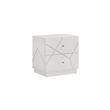 Manhattan Nightstand with Solid+Manufactured Wood & Red Velvet Lining in White