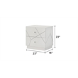 Manhattan Nightstand with Solid+Manufactured Wood & Red Velvet Lining in White
