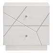 Manhattan Nightstand with Solid+Manufactured Wood & Red Velvet Lining in White
