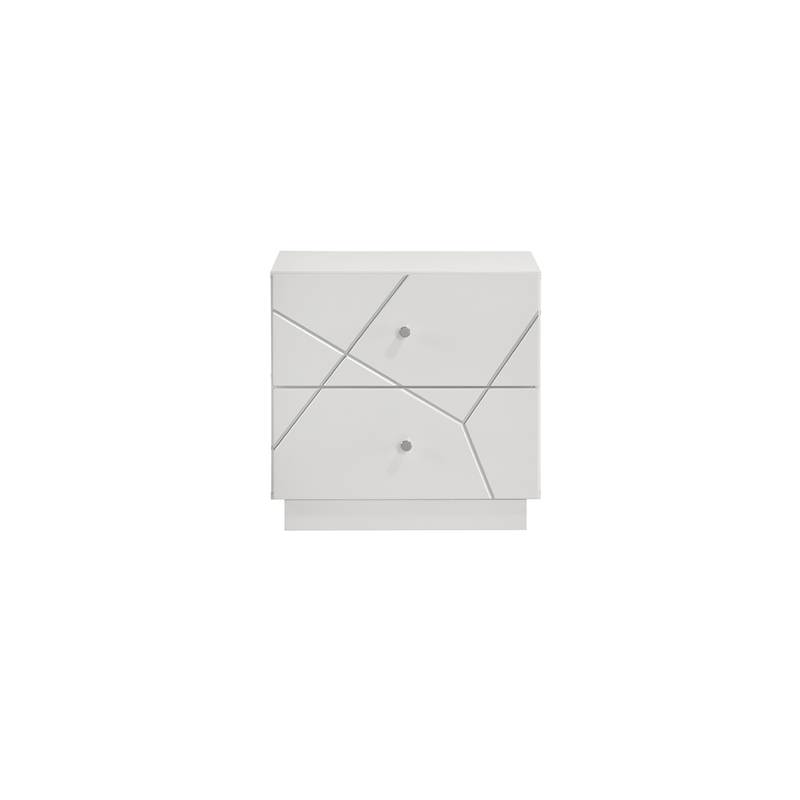 Manhattan Queen 4-Piece Set including Lacquer & LED Lighting with Wood in White