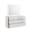 Manhattan Queen 4-Piece Set including Lacquer & LED Lighting with Wood in White