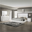 Manhattan Queen 4-Piece Set including Lacquer & LED Lighting with Wood in White