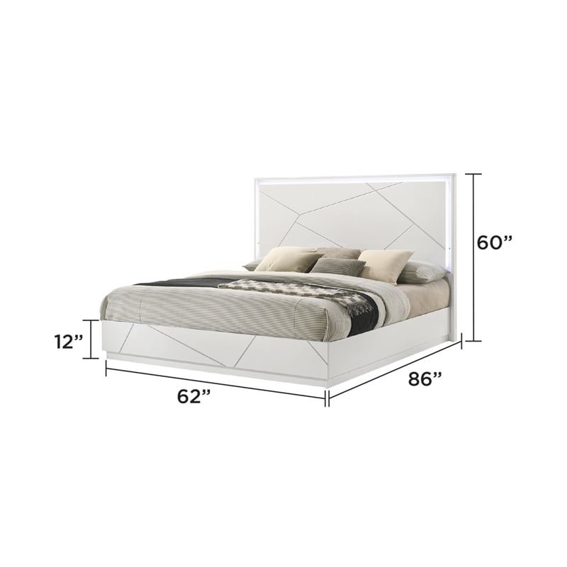 Manhattan Queen 5-Piece Set including Lacquer & Storage Chest in White
