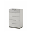 Mist 5PC Queen bedroom Set made with Wood Lacquer & Marble Detailing in White