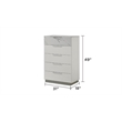 Mist 5PC King bedroom Set made with Wood Lacquer & Marble Detailing in White