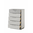 Mist 5PC King bedroom Set made with Wood Lacquer & Marble Detailing in White