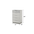 Mist Chest - Solid + Manufactured Wood Lacquer & Marble Detailing in White
