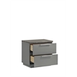 Elara Nightstand Made with Manufactured Wood - Gray & Lacquer Finish