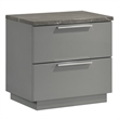 Elara Nightstand Made with Manufactured Wood - Gray & Lacquer Finish