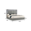 Elara Queen Bed - Manufactured Wood - Gray & LED Marble Accent Headboard